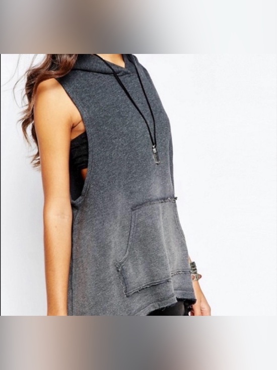Free People Tops - Free People • Vintage Beach Day • Sleeveless Hooded Pullover